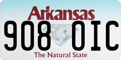 AR license plate 908OIC