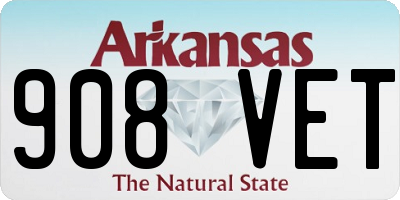 AR license plate 908VET