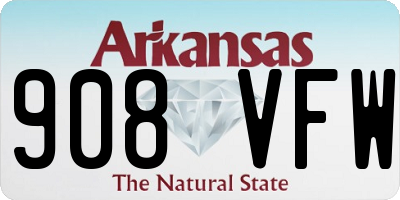 AR license plate 908VFW