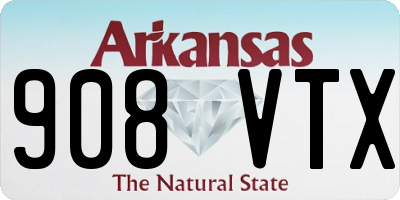 AR license plate 908VTX