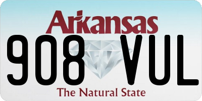 AR license plate 908VUL
