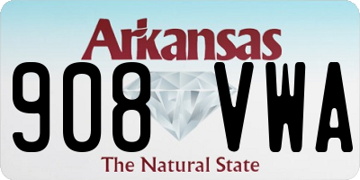 AR license plate 908VWA