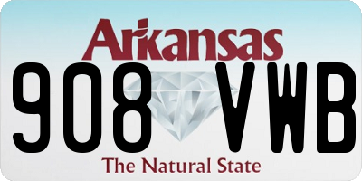 AR license plate 908VWB