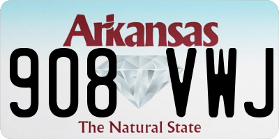 AR license plate 908VWJ