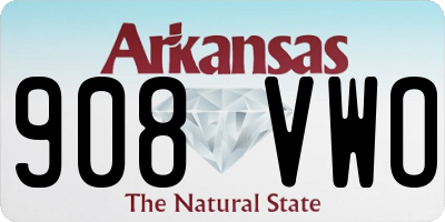 AR license plate 908VWO