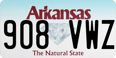 AR license plate 908VWZ