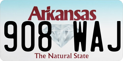 AR license plate 908WAJ