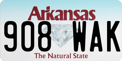 AR license plate 908WAK