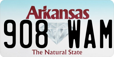 AR license plate 908WAM
