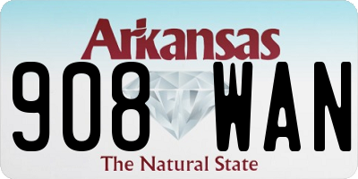 AR license plate 908WAN