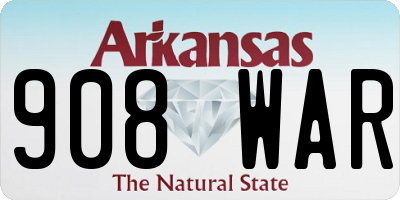 AR license plate 908WAR