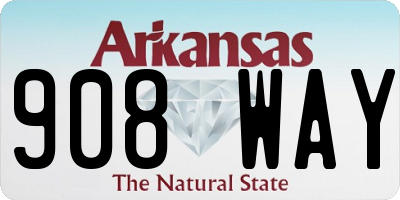 AR license plate 908WAY