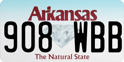 AR license plate 908WBB