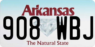 AR license plate 908WBJ