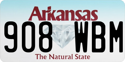AR license plate 908WBM