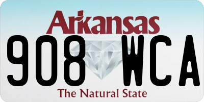 AR license plate 908WCA