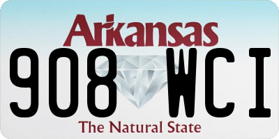 AR license plate 908WCI