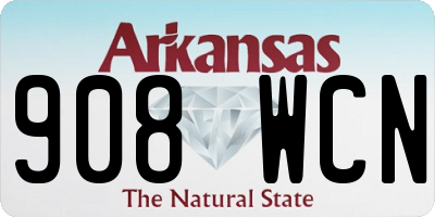 AR license plate 908WCN