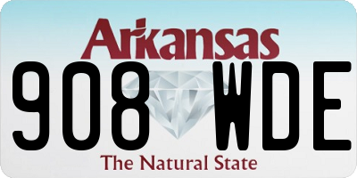 AR license plate 908WDE
