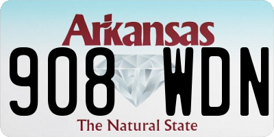 AR license plate 908WDN