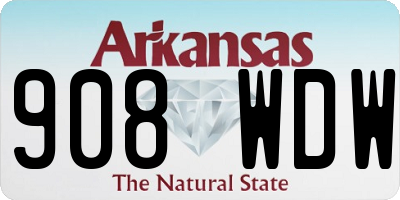 AR license plate 908WDW