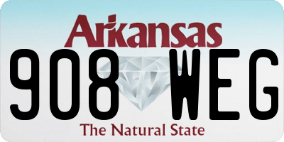 AR license plate 908WEG