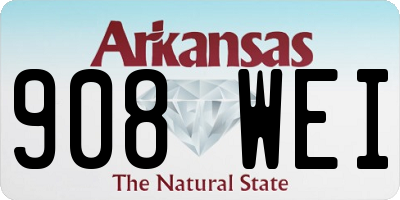 AR license plate 908WEI