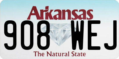AR license plate 908WEJ
