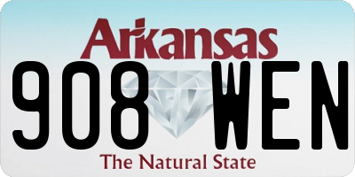AR license plate 908WEN