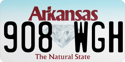 AR license plate 908WGH