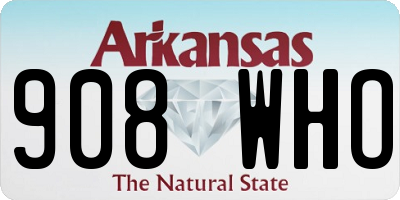 AR license plate 908WHO