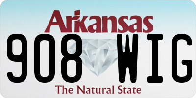 AR license plate 908WIG