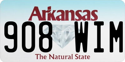 AR license plate 908WIM