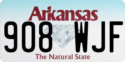 AR license plate 908WJF