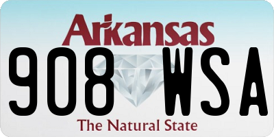 AR license plate 908WSA