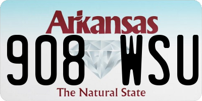 AR license plate 908WSU