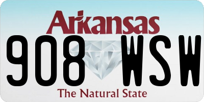 AR license plate 908WSW