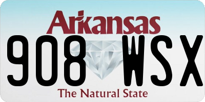 AR license plate 908WSX