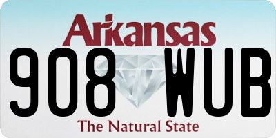AR license plate 908WUB
