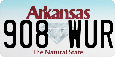 AR license plate 908WUR