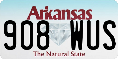 AR license plate 908WUS