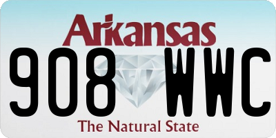 AR license plate 908WWC