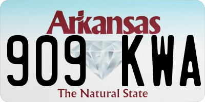 AR license plate 909KWA