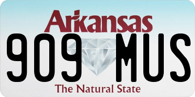 AR license plate 909MUS