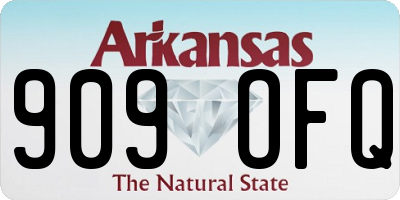 AR license plate 909OFQ