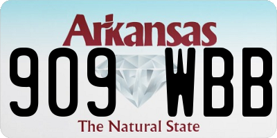 AR license plate 909WBB