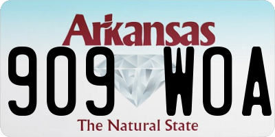 AR license plate 909WOA