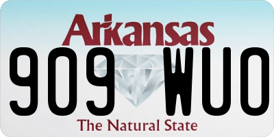 AR license plate 909WUO
