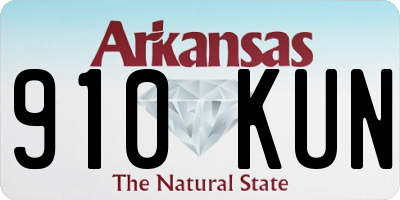 AR license plate 910KUN