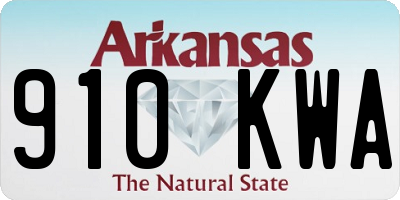 AR license plate 910KWA